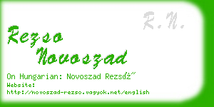 rezso novoszad business card